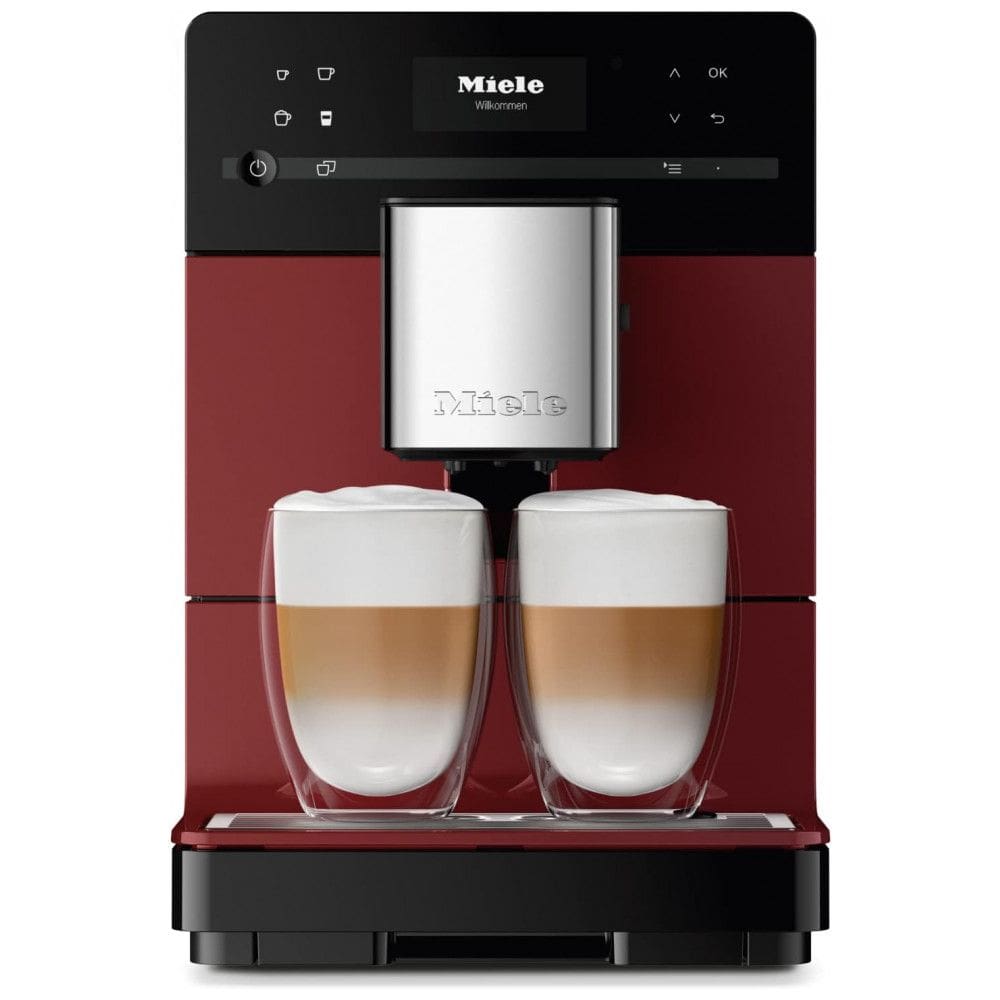 Máquina de Café Expresso Automática e Silenciosa, 1.3L com Moedor e Espumador de Leite, 220V 1450W, Miele NEW CM 5310, Vermelha