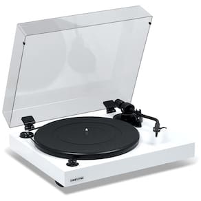 Toca Discos Retro com Cartucho Ortofon OM10 e Controle de Velocidade, Fluance RT82, Branco