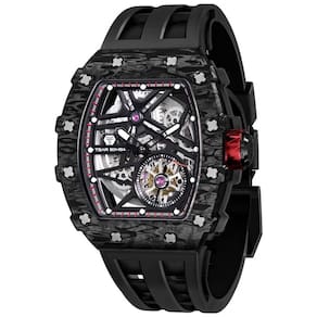 Relógio Masculino Analógico Automático a Prova dÁgua 50M com Pulseira de Silicone, TSAR BOMBA TBCF 8209, Preto