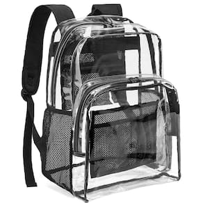 Mochila YGR Clear PVC transparente de grande capacidade preta