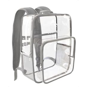 Mochila transparente BodiYes 14 Grey 15L com bolsa para laptop para estádio