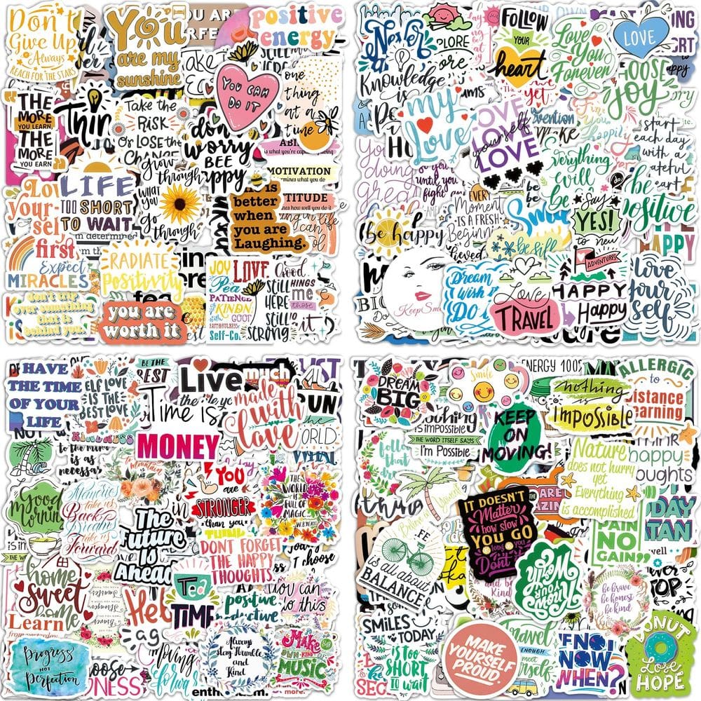 Adesivos Oomloid Inspirational, 300 unidades para garrafas de água e laptop