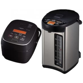 Kit Panela de Arroz Elétrica 10 Xícaras NW JEC10BA e Chaleira Elétrica 5 Litros JAC50XB, 110V, Zojirushi, Preta