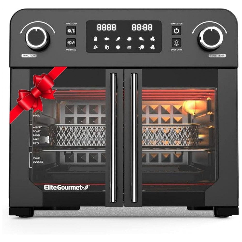Forno Elétrico de Bancada 23 Litros Programável com Controle de Temperatura 110V 1700W Elite Gourmet EAF9010B, Preto