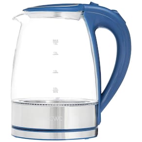 Chaleira Elétrica de Vidro 1,8L Fervura Rapida e Segura com Design Moderno e Pratico, Ideal para Cozinhar com Estilo, 1200W, COOK WITH COLOR, Azul