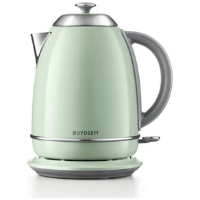 Chaleira Elétrica 1,7L em Aço Inoxidável com Desligamento Automático e Proteção Contra Fervura a Seco, 110V 1440W, BUYDEEM K640N, Verde