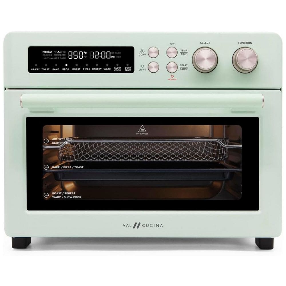Forno Elétrico Retro 25 Litros 10 em 1 Multifuncional de Fácil Limpeza, 110V 1750W, Val Cucina, Verde