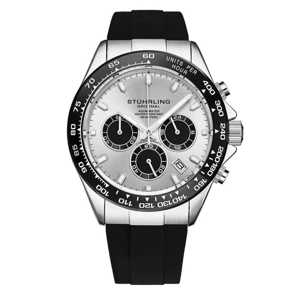 Relgio Aquamaster 4042 Crongrafo de 42mm em Prata Stuhrling