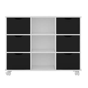 Nicho Organizador Com Rodízios Toys 6 Gavetas Q01 Branco/preto - Mpozenato