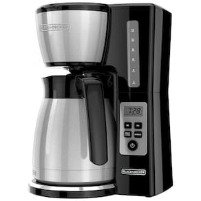Cafeteira Térmica Programável 12 xícaras com Tecnologia VORTEX, 110V 800W, BLACK DECKER CM2046S, Prata e Preto