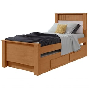Cama Solteiro Bibox 2 Gavetas Athenas - Lopas Amendoa Clean/off White.