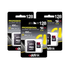 Cartão de memória addlink microSDXC 128GB 3-Pack + Adaptador V30 U3