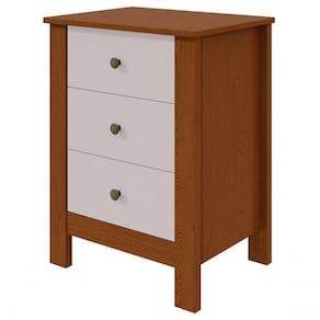 Mesa De Cabeceira 3 Gavetas Maggiore New - Lopas Frassino/off White.