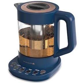 Chaleira Elétrica 1,5L com Jarro de Vidro, Controle de Temperatura e Desligamento Automático, Vianté, Azul