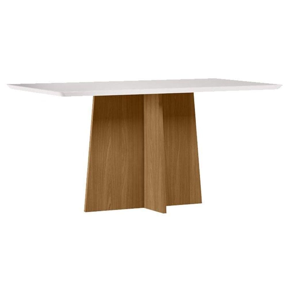 Mesa De Jantar Anitta 160x90 Cm Com Vidro Ype Off White - New Ceval