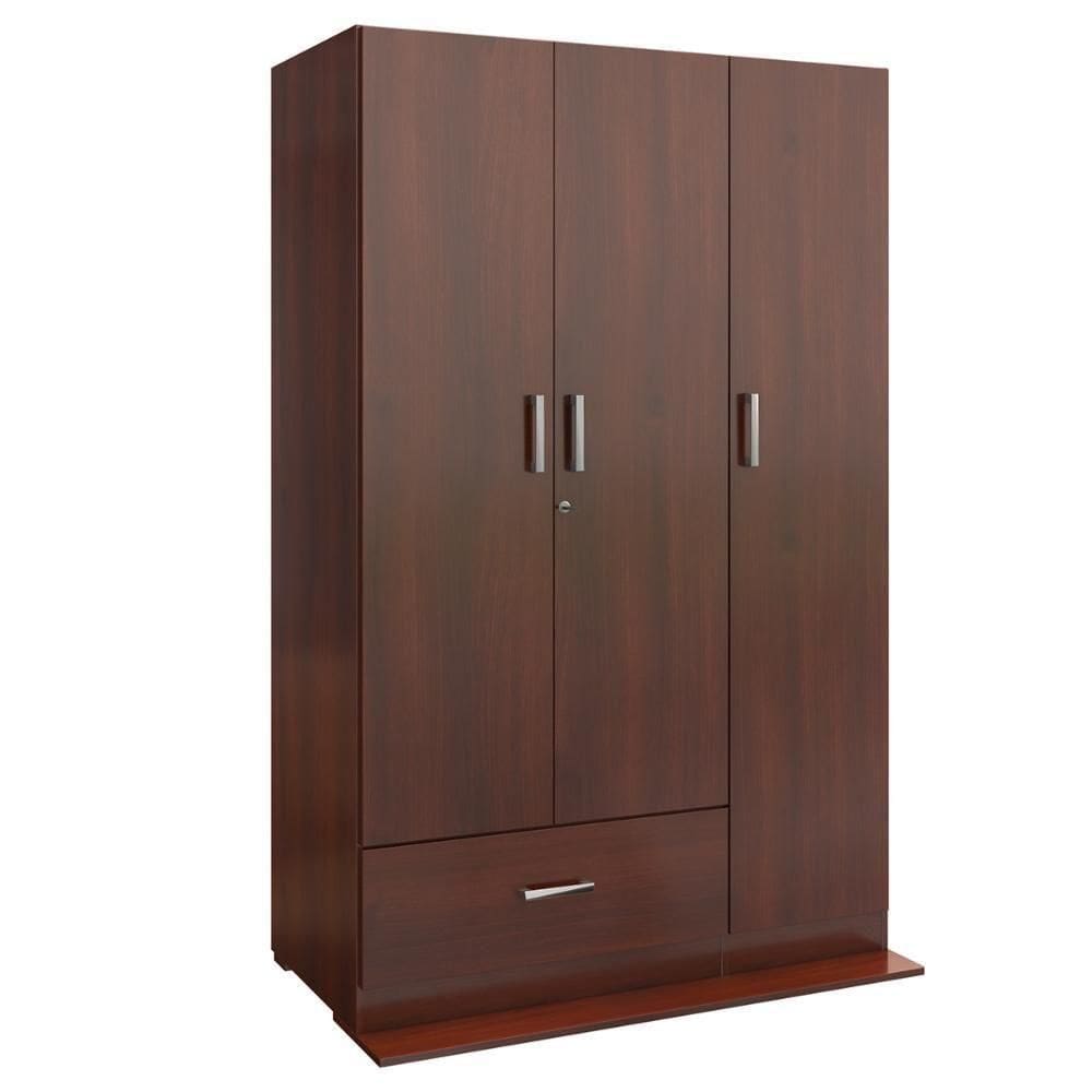 Guarda Roupa Ditália 3 Portas 1 Gaveta Dm-578 Cor:tabaco Tabaco