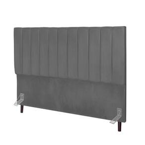 Cabeceira Estofada Cama Solteiro 100 Cm Sara Linho E Frame Cor:cinza