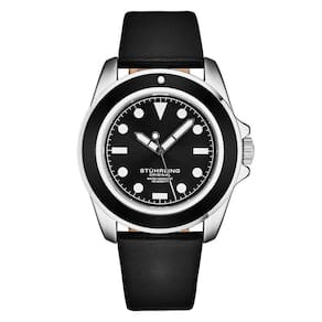 Relgio de mergulho CarbonWave , mostrador preto, pulseira preta Stuhrling