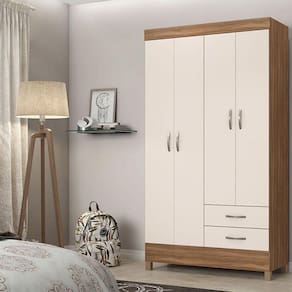 Guarda Roupa Solteiro Ambiente Astro Amêndola Touch Off White - Demóbile