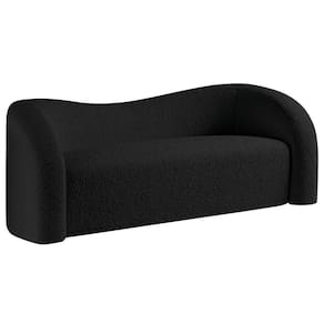 Sofá Curvo 3 Lugares Orgânico Coréia 180cm Linho Preto