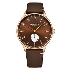 Relgio Stuhrling Clssico D26C de 42mm Disponvel nas Cores Marrom e Rosa