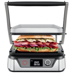 Grill Elétrico 5 em 1 com Revestimento Antiaderente e Placas de Grelhar Removíveis e Reversíveis, 110V 1500W, Chefman, Prata