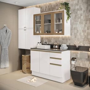 Conjunto Para Banheiro Kappesberg Celeste 4 Peças Branco 200cm
