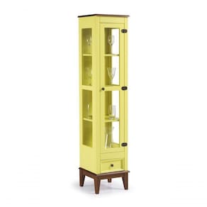Cristaleira 1 Porta + 1 Gaveta Amarelo Lemon