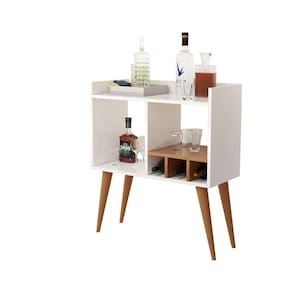Aparador Para Salas E Recepção Com Porta Garrafas E Bebidas Branco