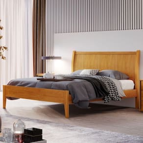 Cama Queen Lisa 160cm Classic Amêndoa Mel Josandro Amêndoa Mel