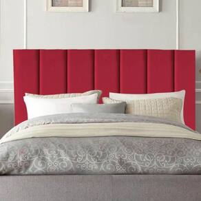 Cabeceira Estofada Cama Solteiro 90 Cm Maya Suede E Frame Vermelho
