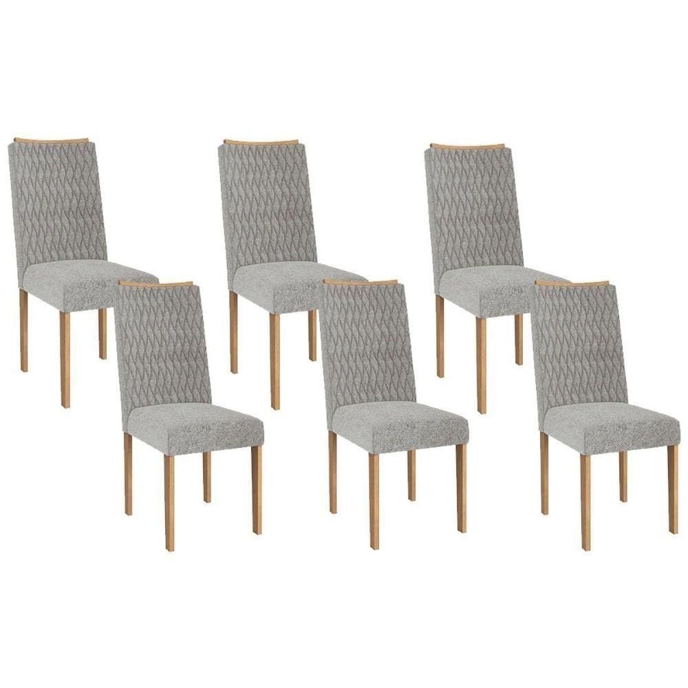 Cadeira Sala De Jantar 2cad157ea Kit 6 Un Eucalipto-linho Cinza A056