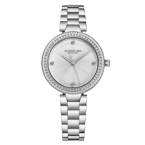 Relgio Stuhrling Brilliance 4043 com pulseira e mostrador prateados de 32mm