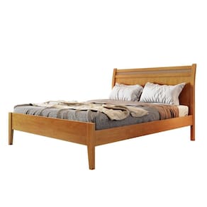 Cama Casal Com Ratam 140cm Esmeralda Amêndoa Mel Josandro Amêndoa Mel