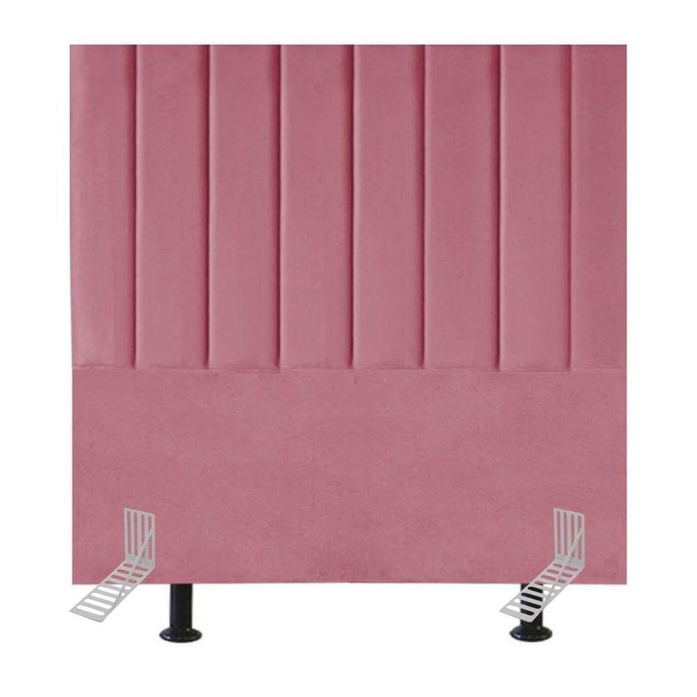 Cabeceira Estofada Cama Casal Box 140 Cm Luísa Suede E Frame Cor:rosa
