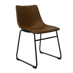 Cadeira Decorativa Marquezine Sala De Jantar Pu Base Aço Marrom/preto G56 - Gran Belo