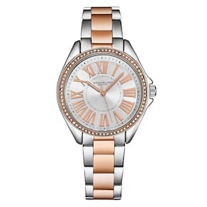 Relgio The Dynasty 4025 com moldura de cristal japons de 40 mm e pulseira rosa de dois tons, Stuhrling
