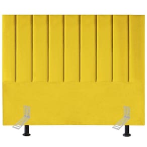 Cabeceira Cama Casal Queen Box 160 Cm Sara Suede E Frame Cor:amarelo