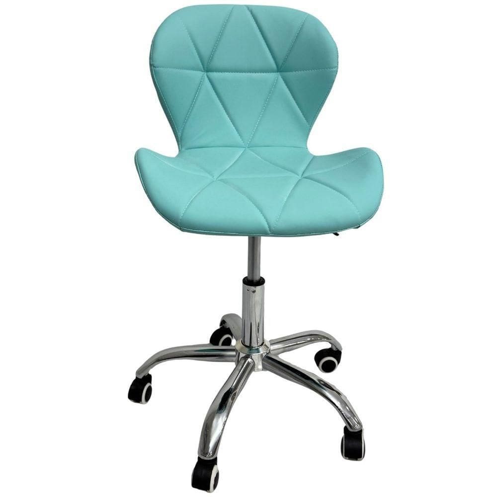 Cadeira Escritório Slim Vegas Base Giratória Estofada Ciano