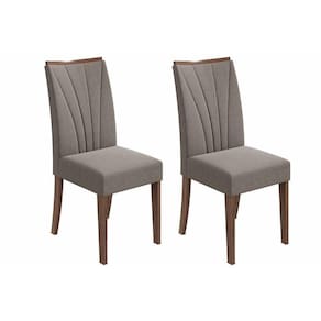 Cadeira Sala de Jantar Apogeu Kit 2 Un Amendoa/Suede animale Bege - Lopas