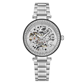 Relgio Automtico Stuhrling Radiant Elegance 4039 36mm, Moldura e Pulseira Prateadas