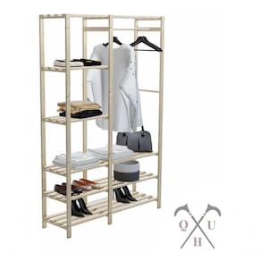 Roupeiro Pinus Organizador De Roupas Varal Cabideiro