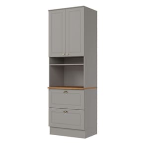 Paneleiro Duplo Americana 220cm Para 1 Forno Henn Cinza Nature