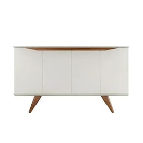 Buffet Aparador Olive 1,35 4 Portas Off White/natural