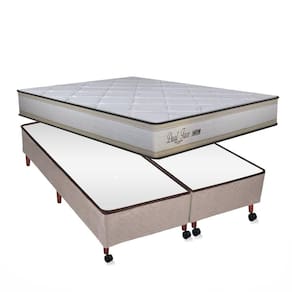 Conjunto Gazin Dual Face Box Castor Revolution Bege Queen Size 158x198x067cm