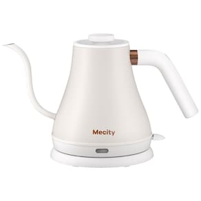 Chaleira Elétrica 800mL de Aço Inoxidável com Bico de Ganso para Aquecimento Rápido e Desligamento Automático, 1000W, Mecity, Branco