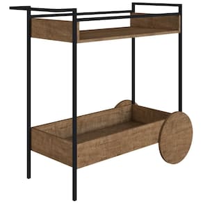 Carrinho Bar Industrial Steel Quadra Artesano 102,5 Cm (largura) Mdp Vermont Aço Preto Fosco