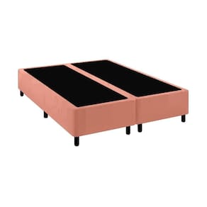 Base Cama Box King Comum Rosa