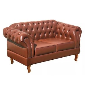 Sofá Dom Pedro Namoradeira Chesterfield Vintage Courissimo Caramelo