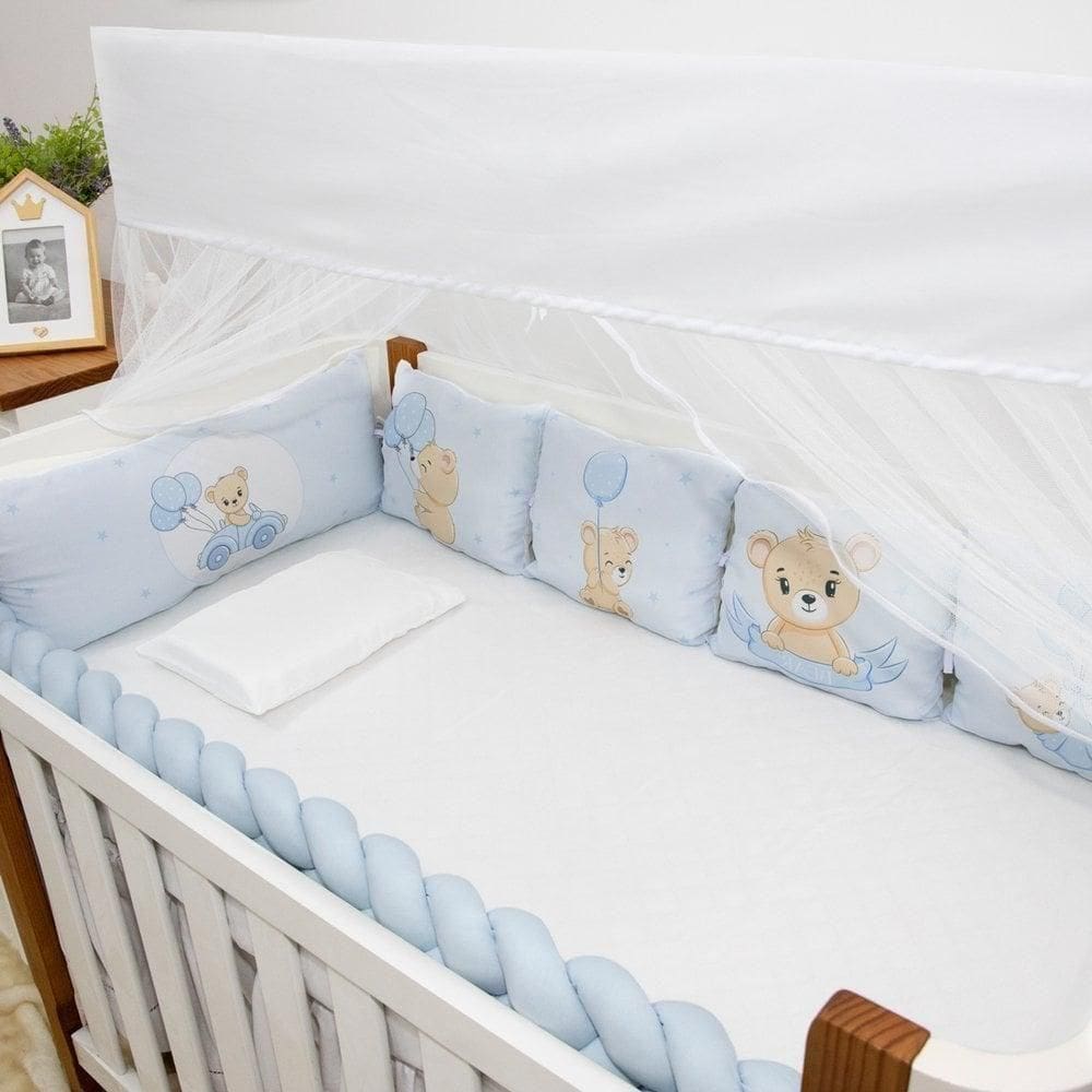 Kit Para Berço 10 Peças Americano Aconchego Merlin Cute Azul
